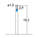 Diabolo 1.5 mm Dia. Medium Grit Diamond Bur 5 per pack. 032.15M1 - Osung USA