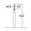 Cylindrical, Hemispherical End 0.9 mm Dia. Medium Grit Diamond Bur 5 per pack. 137.9M1 - Osung USA