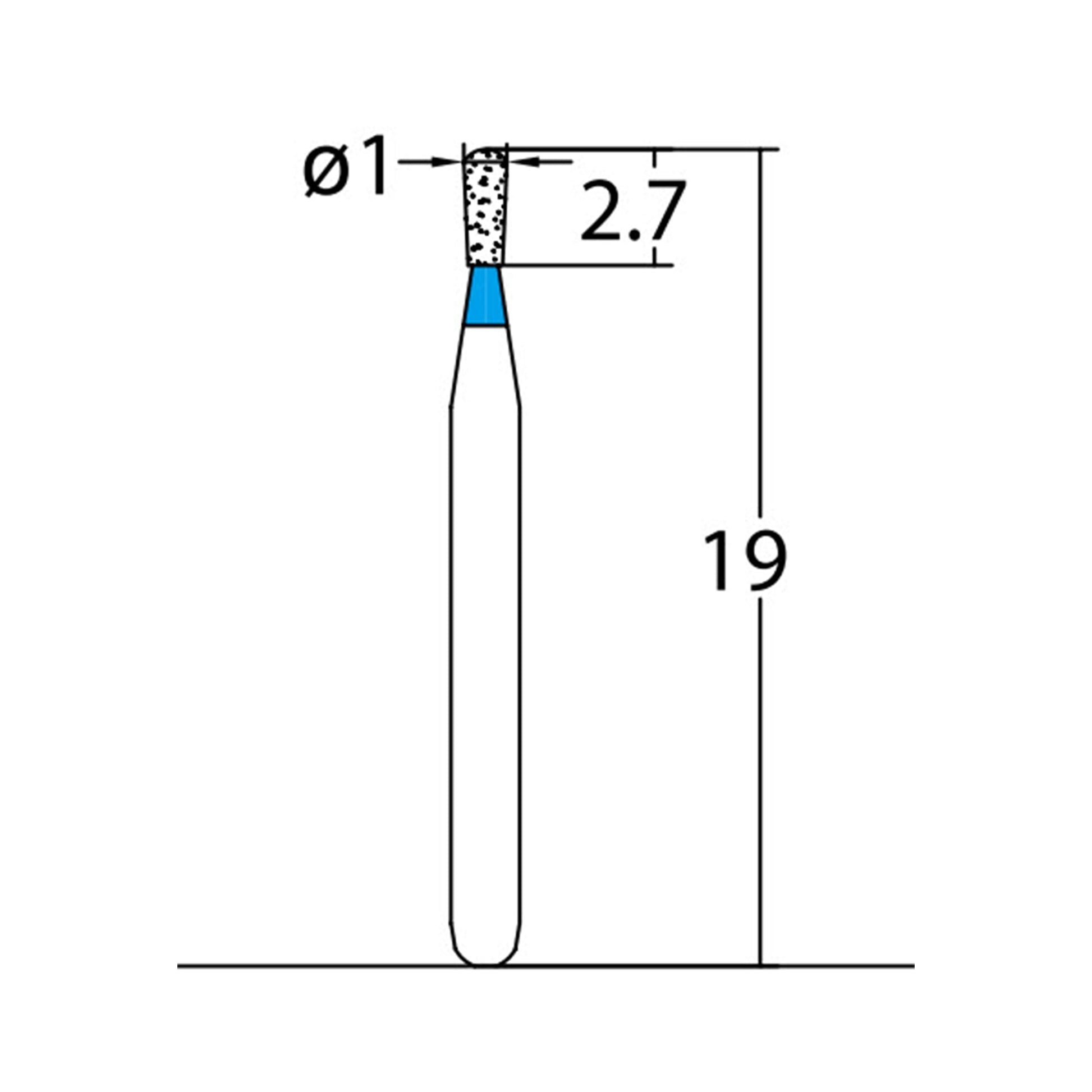 Pear 1 mm Dia. Medium Grit Diamond Bur 5 per pack. 237.10M1 - Osung USA