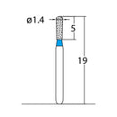 Pear 1.4 mm Dia. Medium Grit Diamond Bur 5 per pack. 237.14M2 - Osung USA