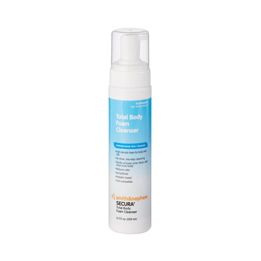 Secura Rinse-Free Foaming Body Wash, Antimicrobial, Scented, 8.5-oz. Pump Bottle, 12/CS