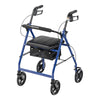 McKesson Blue Four-Wheel Rollator, 33 to 38 Inch Handle Height, 1/CS
