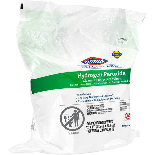 Clorox Healthcare® Hydrogen Peroxide Cleaner Disinfectant Wipes, Refill Pouch, 1/Ct