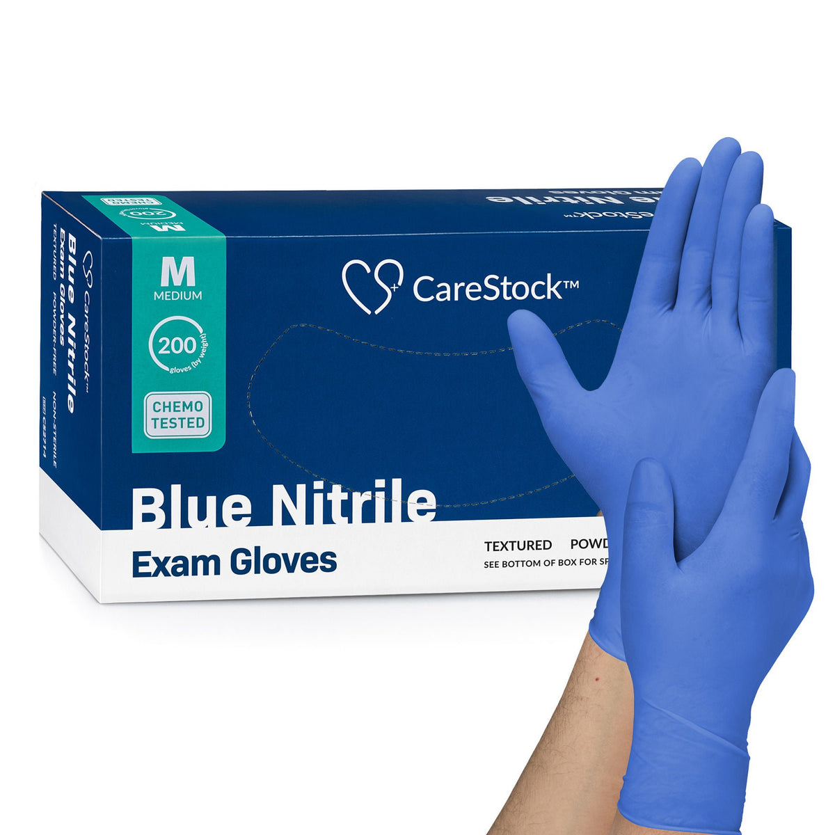 Carestock™ Nitrile Exam Glove, Medium, Blue, 2000/Cs