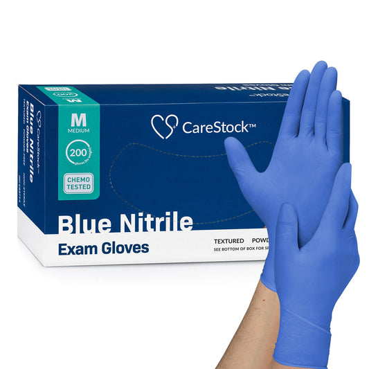 Carestock™ Nitrile Exam Glove, Medium, Blue, 2000/Cs