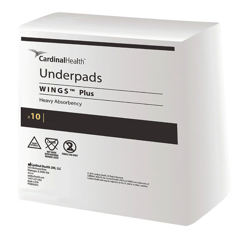 WINGS PLUS UNDERPADS, DISPOSABLE, HEAVY ABSORBENCY, BEIGE, 30 X 30 INCH, SOLD AS 80/CASE CARDINAL 9173