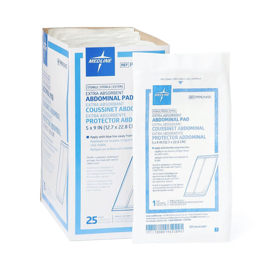 Caring® Sterile Abdominal Pad, 5 X 9 Inch, 400/Cs