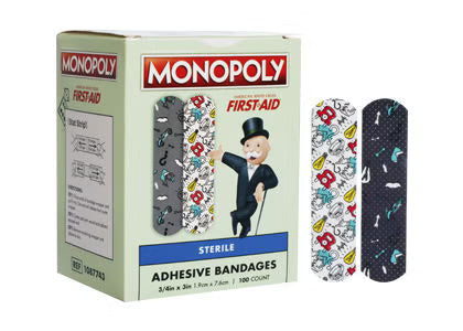 American® White Cross Kid Design (Monopoly) Adhesive Strip, 3/4 X 3 Inch, 1200/Cs