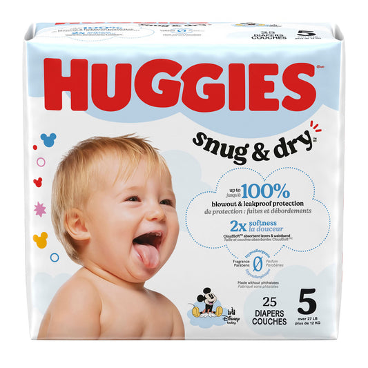 Huggies® Snug & Dry™ Diapers, Size 5, 100/Cs