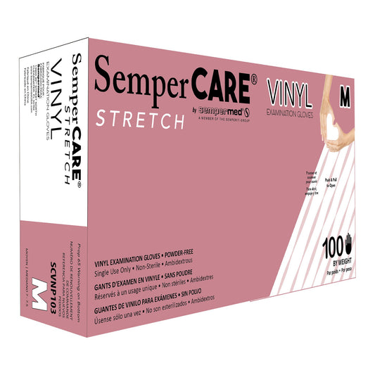 Sempercare® Vinyl Exam Glove, Medium, Ivory, 1000/Cs
