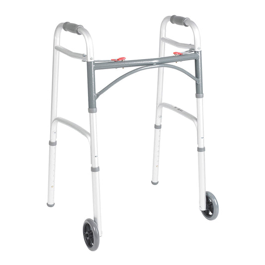 drive™ Deluxe Aluminum Dual Release Folding Walker, 25 – 32¼ Inch Height, 4/CS