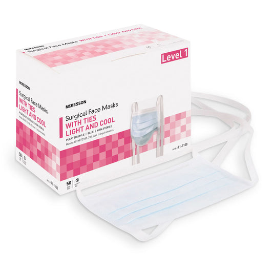 Mckesson Classic Style Light & Cool Surgical Mask, Blue, 300/Cs