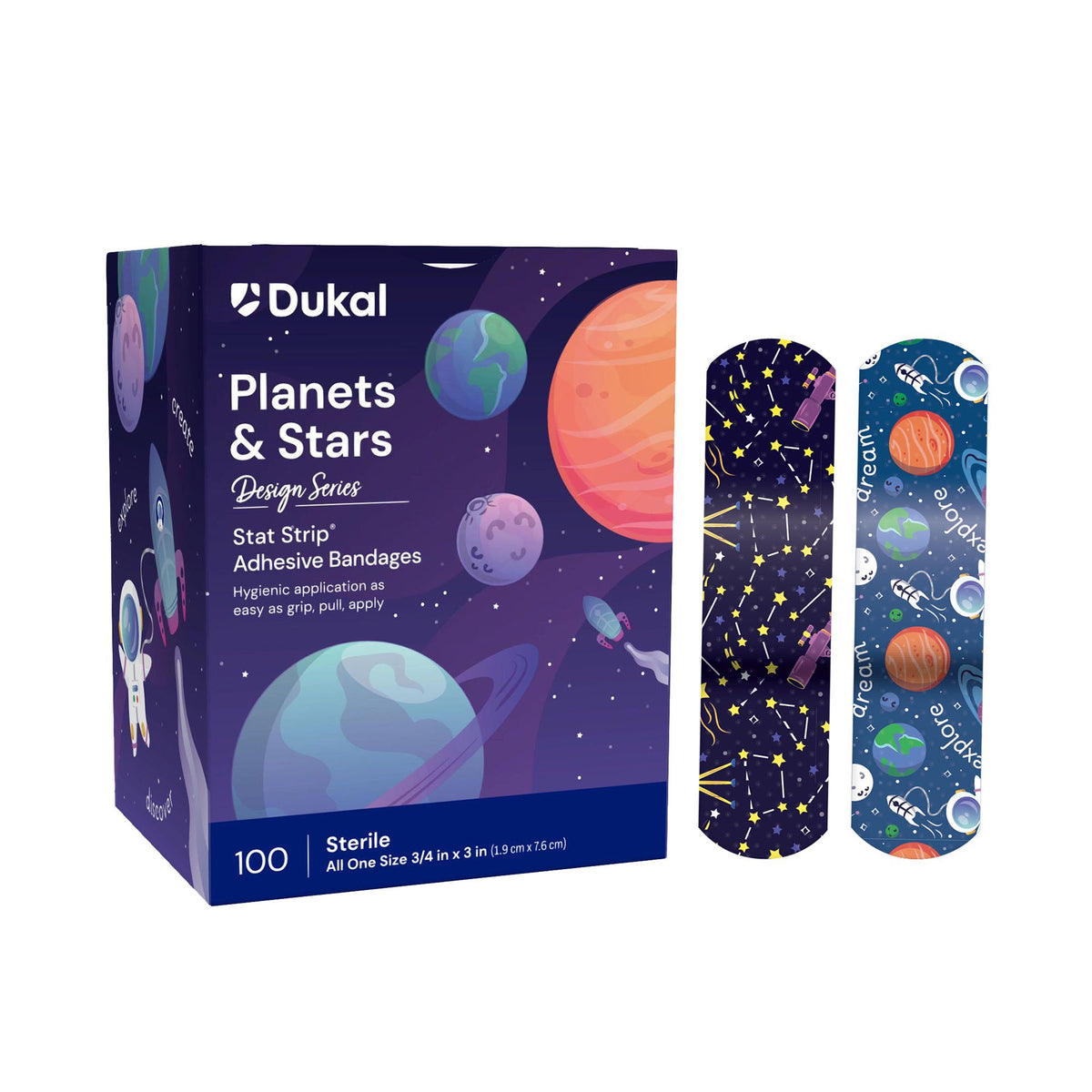 Bandage, Adh Plant & Stars 3/4"X3" (100/Bx 12Bx/Cs), 1200/Cs