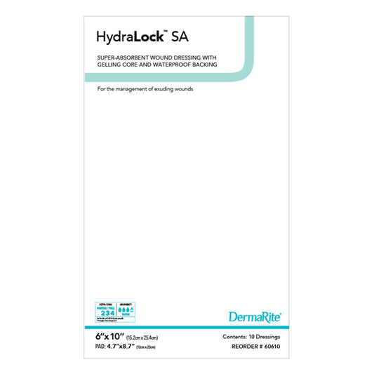 HydraLock™ Super Absorbent Dressing, 6 x 10 Inch, 10/BX