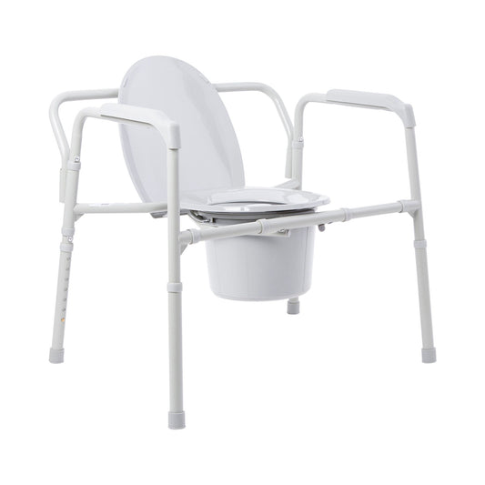 Mckesson Fixed Arm Steel Folding Commode Chair, 15.5 – 22 Inch, 1/Ea