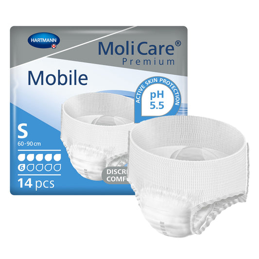 Molicare® Premium Mobile 6 Drop Absorbency Incontinence Underwear, Small, 56/Cs
