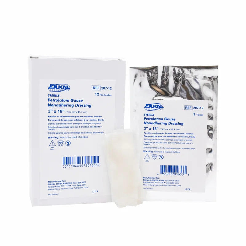 Dukal Alba Sterile Petrolatum Gauze Dressings Dressing Petrolatum 3X181/Pk 12Pk/Bx