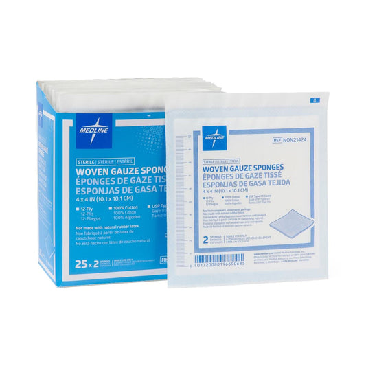 Sterile Usp Type Vii Gauze Sponge, 4 X 4 Inch, 12-Ply, 600/Cs