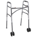 McKesson Bariatric Folding Walker w/ Wheels, Height Adjusts from 32 to 39 Inches, 1/CS