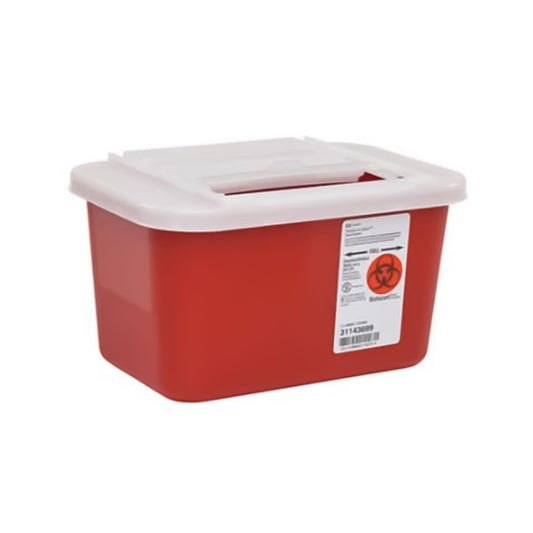 Cardinal Health™ Monoject™ Biohazardous Sharps Container, 1 Gal., 10½ x 6¼ x 7", 32/CS