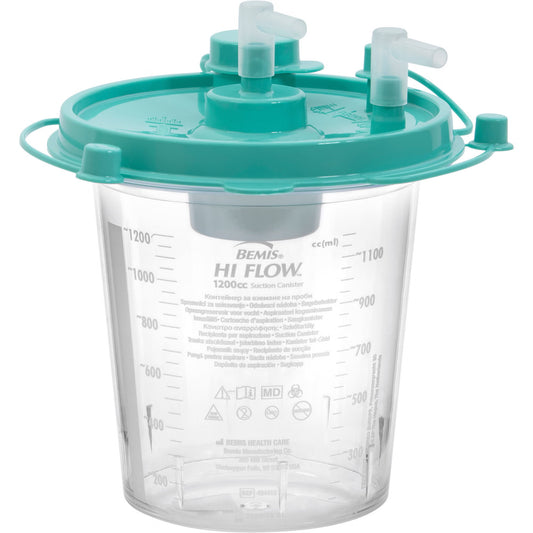 Hi-Flow™ Rigid Suction Canister for use with Bemis Quick-Drain™ Systems, 1200 mL, 48/CS