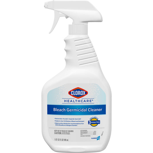 Clorox Healthcare® Bleach Germicidal Cleaner, Spray Bottle, 32 Oz., 6/Cs