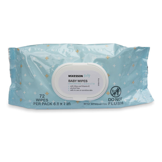 McKesson Unscented Baby Wipe, Soft Pack, 864/CS