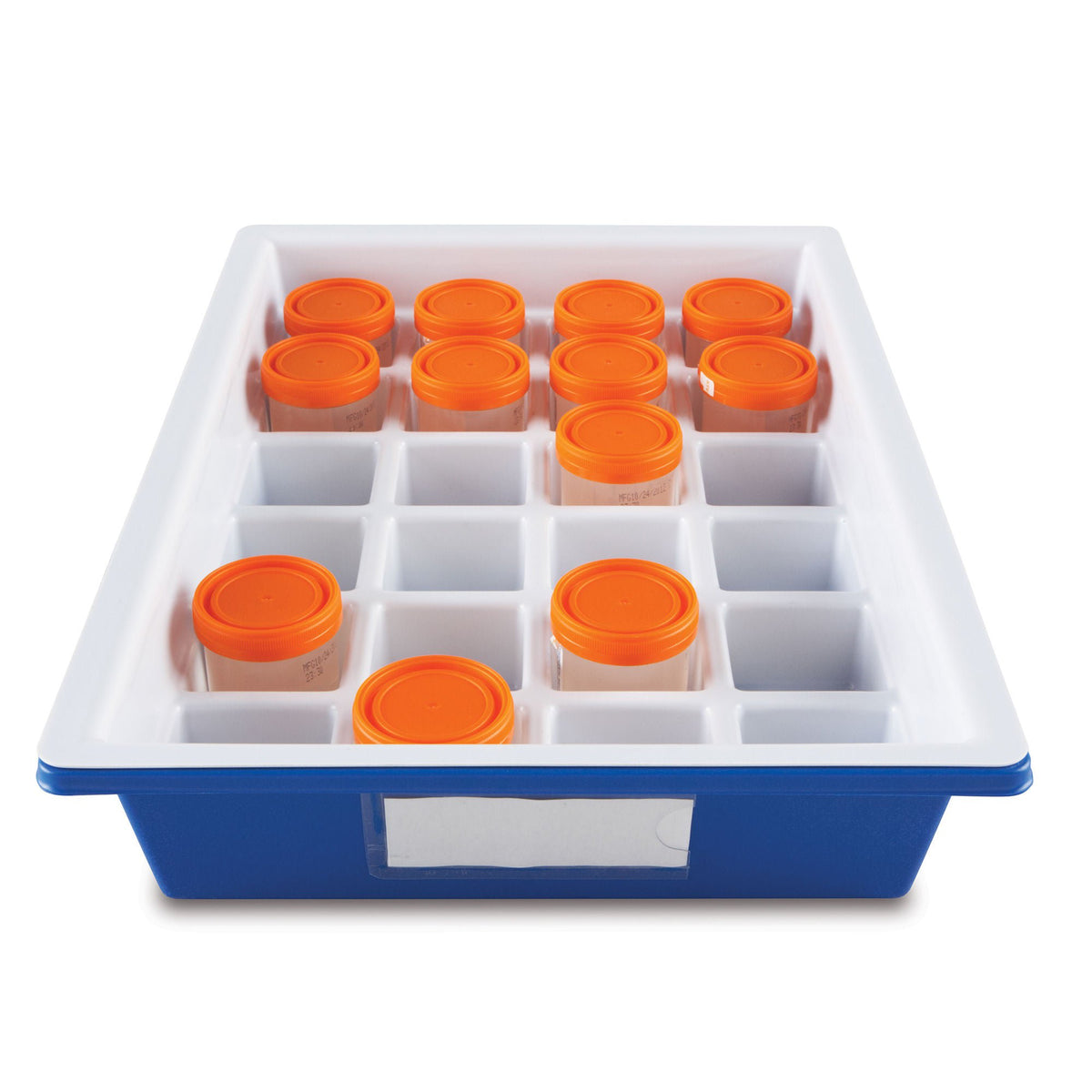 Tray, Storage Sample Polystyrene Blu/Wht, 1/Ea