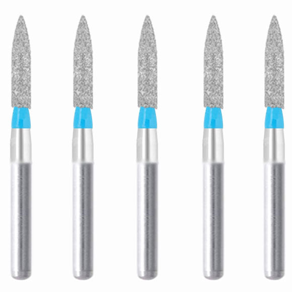 Cylindrical, Ogival End 1.4 mm Dia. Medium Grit Diamond Bur 5 per pack. 245.14M1 - Osung USA