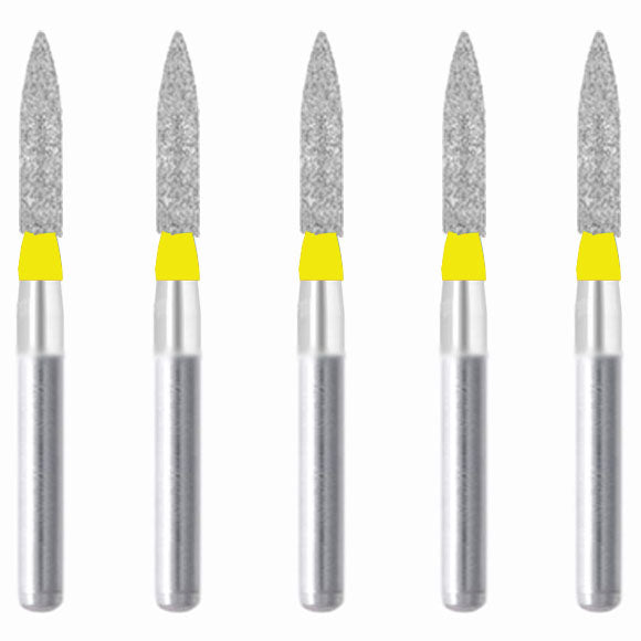 Cylindrical, Ogival End 1.4 mm Dia. Extra Fine Grit Diamond Bur 5 per pack. 245.14EF1 - Osung USA