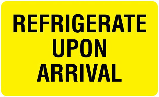 LABEL REFRIG UPON ARRIVAL270/RL, 1/EA