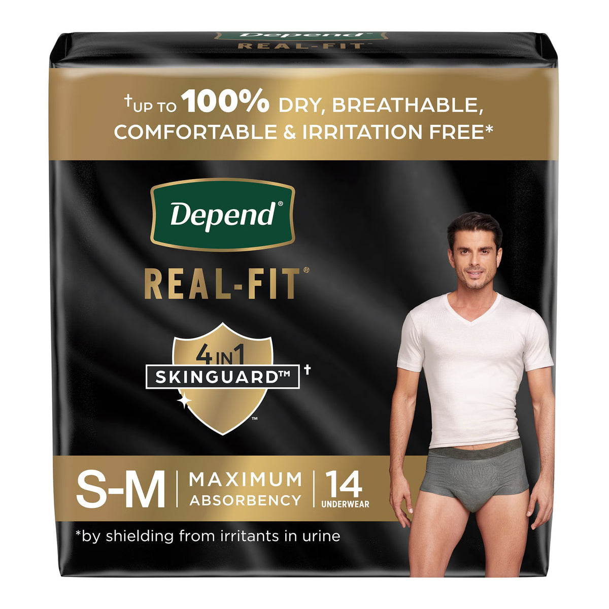 Depend® Real Fit® Underwear For Men, Small/Medium, 28/Cs