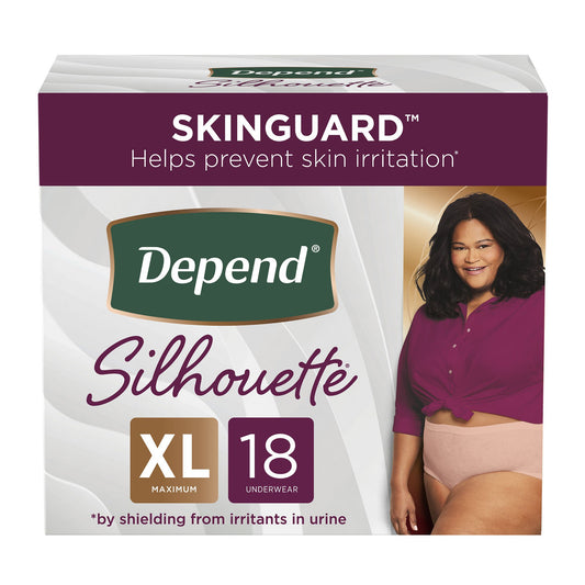 Depend® Silhouette® Classic Women'S Underwear, X-Large, Pink, 18 Ct., 18/Pk