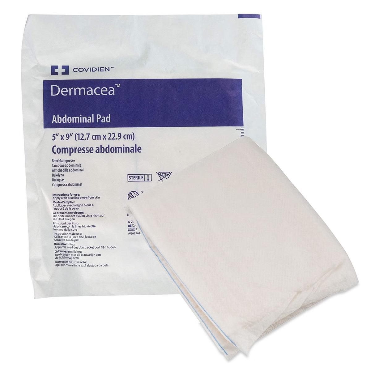 Dermacea™ Abdominal Pad, 5 X 9 Inch, 880/Cs