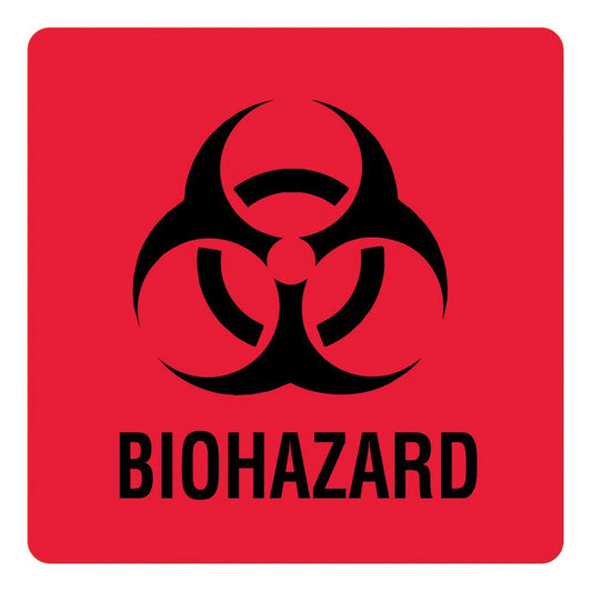 UAL™ Biohazard / Symbol Pre-Printed Label, 3 x 3 Inch, 20/PK