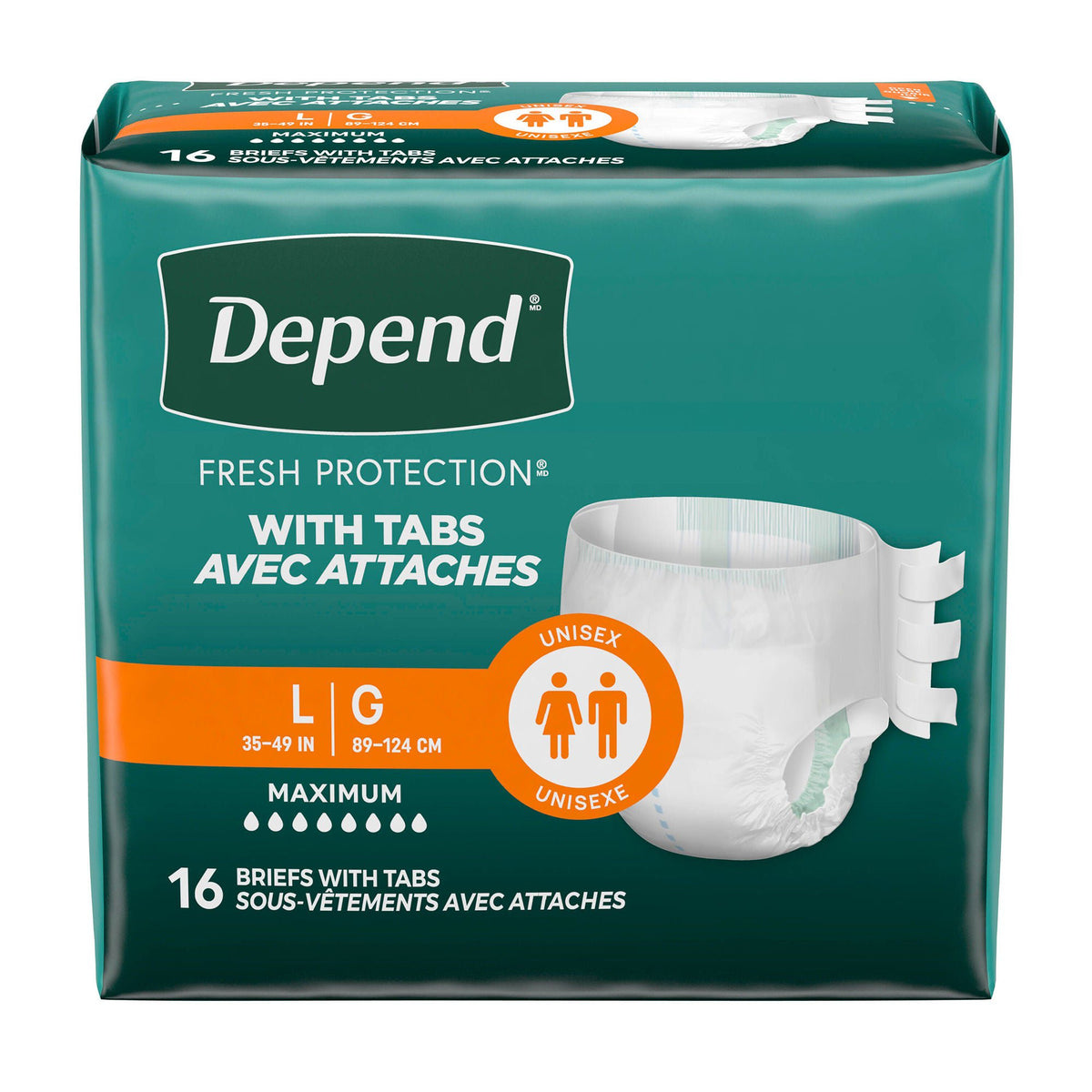 Depend® Fresh Protection™ Maximum Absorbency Underwear, Large, 16/Pk