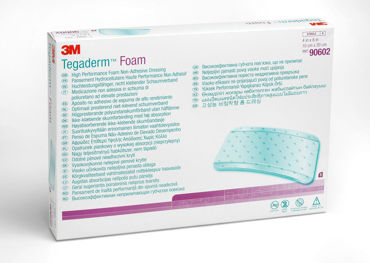 3M™ Tegaderm™ High Performance Nonadhesive W/O Border Foam Dressing, 4 X 8 Inch, 30/Cs