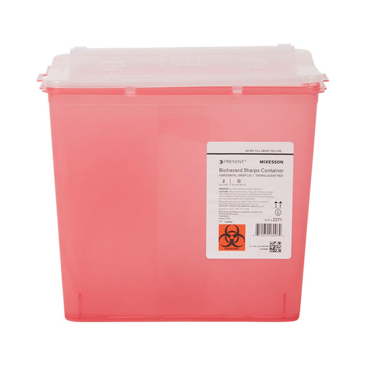McKesson Prevent® Sharps Container, 2 Gallon, 9-1/4 x 10 x 6 Inch, 20/CS