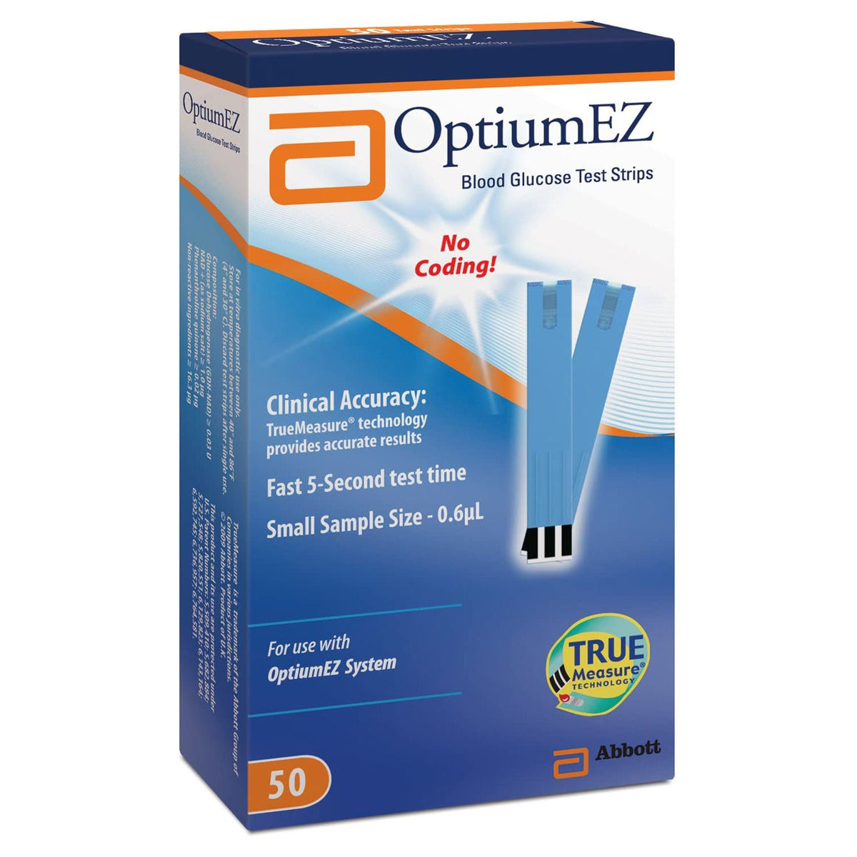 Abbott Optium Ez® Blood Glucose Test Strips, 600/Cs