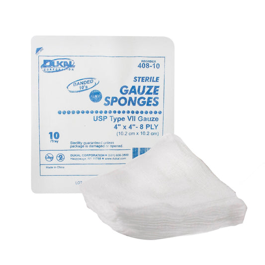 Dukal™ Sterile Usp Type Vii Gauze Sponge, 4 X 4 Inch, 8-Ply, 1280/Cs