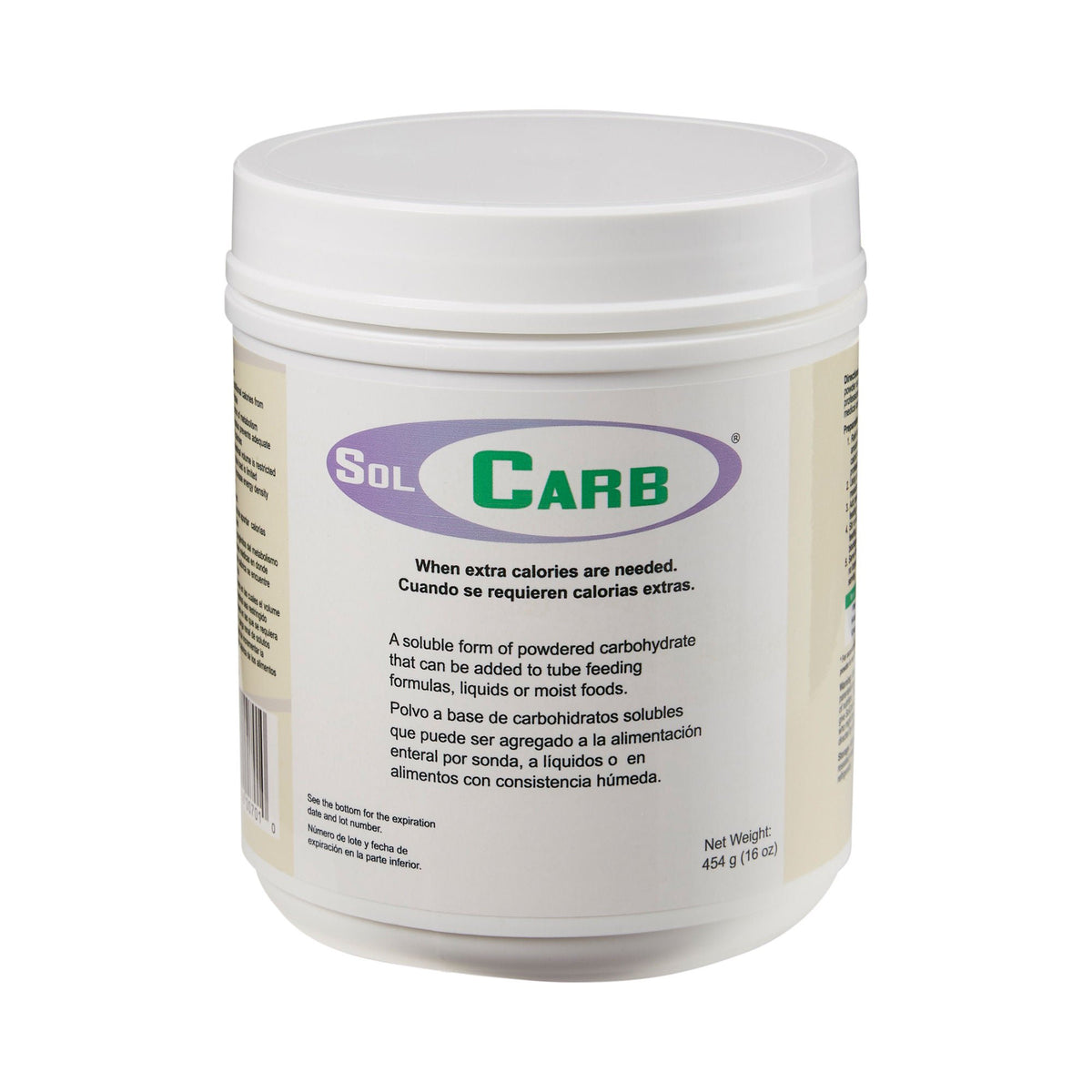 SolCarb® Soluble Form of Powdered Carbohydrate, 454 Gram Jar, 1/EA