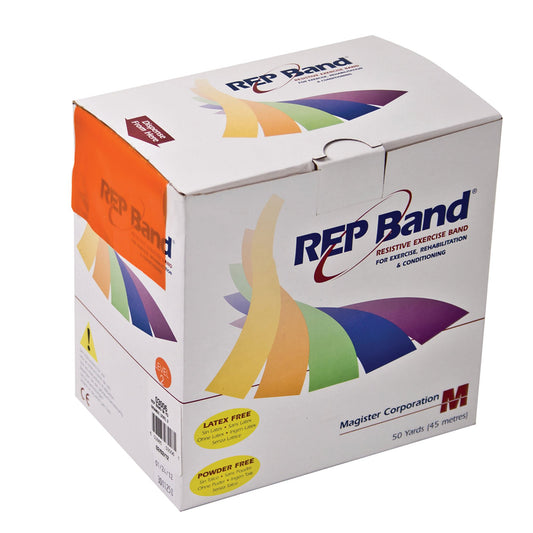 Rep Band® Exercise Resistance Band, Orange, 4 Inch X 50 Yard, Light Resistance, 1/Ea