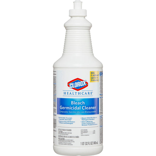 Clorox Healthcare® Bleach Germicidal Cleaner, 32-Ounce Bottle, 6/Cs