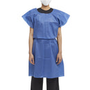 GRAHAM MEDICAL EXAM GOWN, MEDIUM/LARGE, BLUE, SOLD AS 50/CASE GRAHAM 70234N