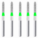 Torpedo, Cylindrical 1.2 mm Dia. Coarse Grit Diamond Bur 5 per pack. 284.12C2 - Osung USA