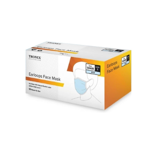 Mask, Face Proc W/Earloop Blu(50/Bx 6Bx/Cs), 300/Cs