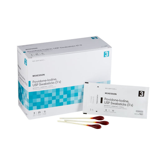 Mckesson Impregnated Swabstick 3 Pack 10% Strength, 250/Cs