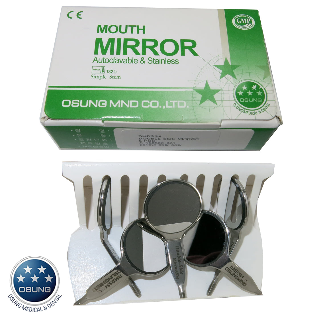 Double Sided Dental Mirror #4, 5 pcs, DMDSS4 - Osung USA