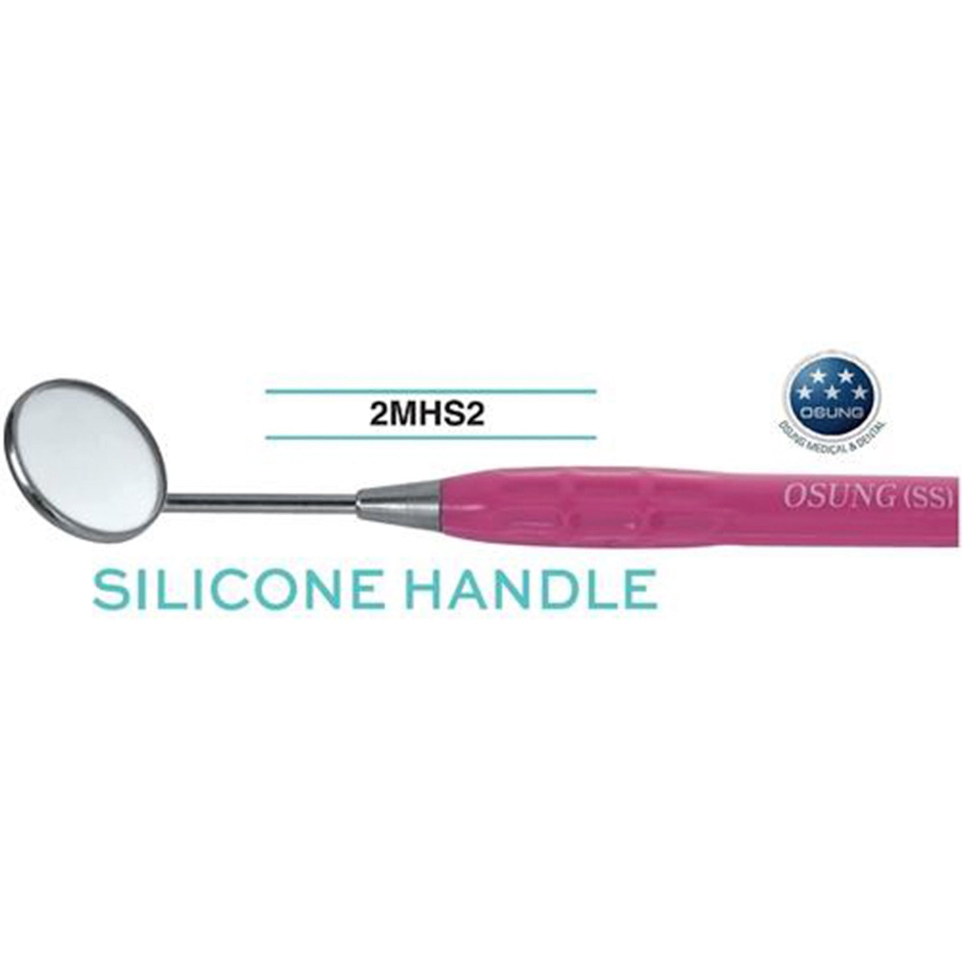 OSUNG Dental Mirror, Softgrip Handle, Simple Stem, Purple Handle with out mirror 2MHS2 Pack of 5 - Osung USA