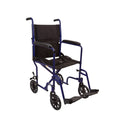 McKesson Lightweight Transport Chair, Black with Blue Finish, 1/EA
